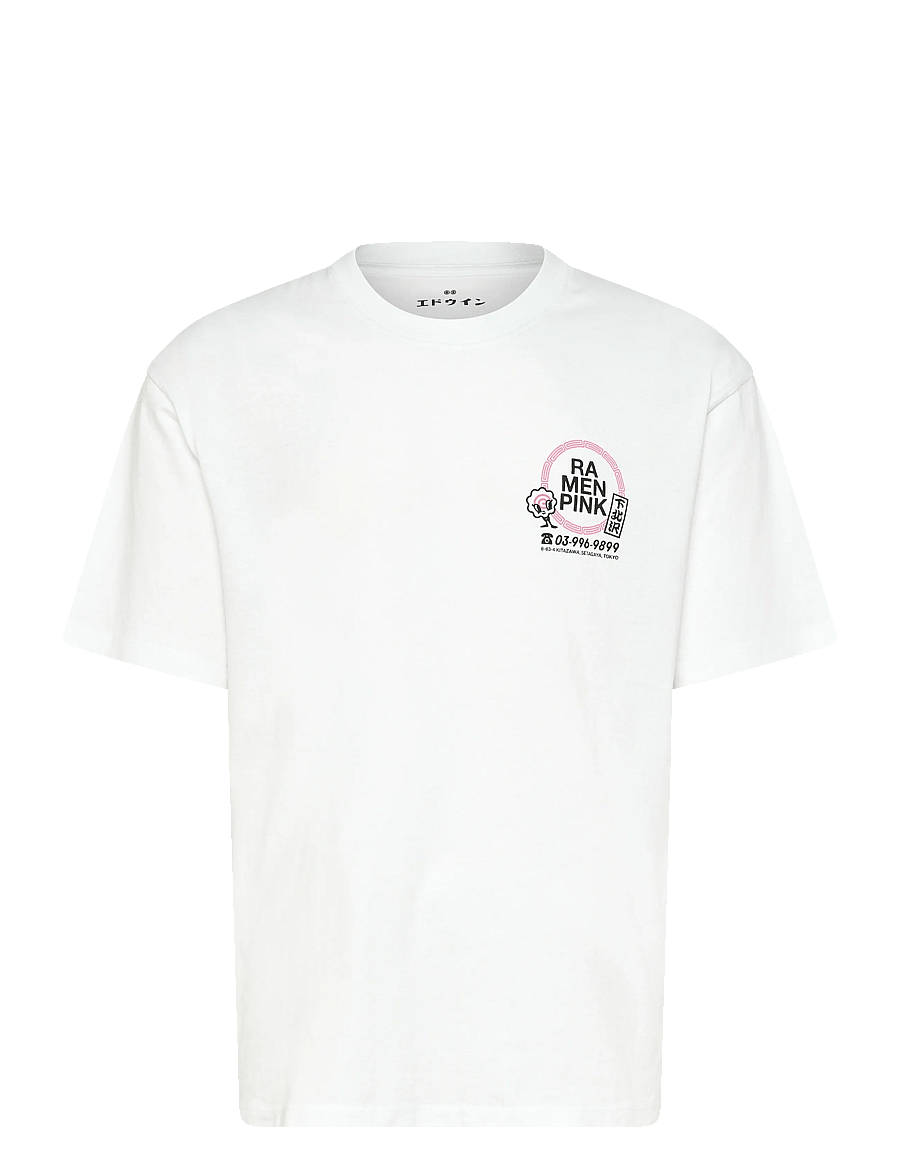 Edwin - Ramen Pink T-Shirt-White - lühikeste varrukatega t-särgid - white - 1