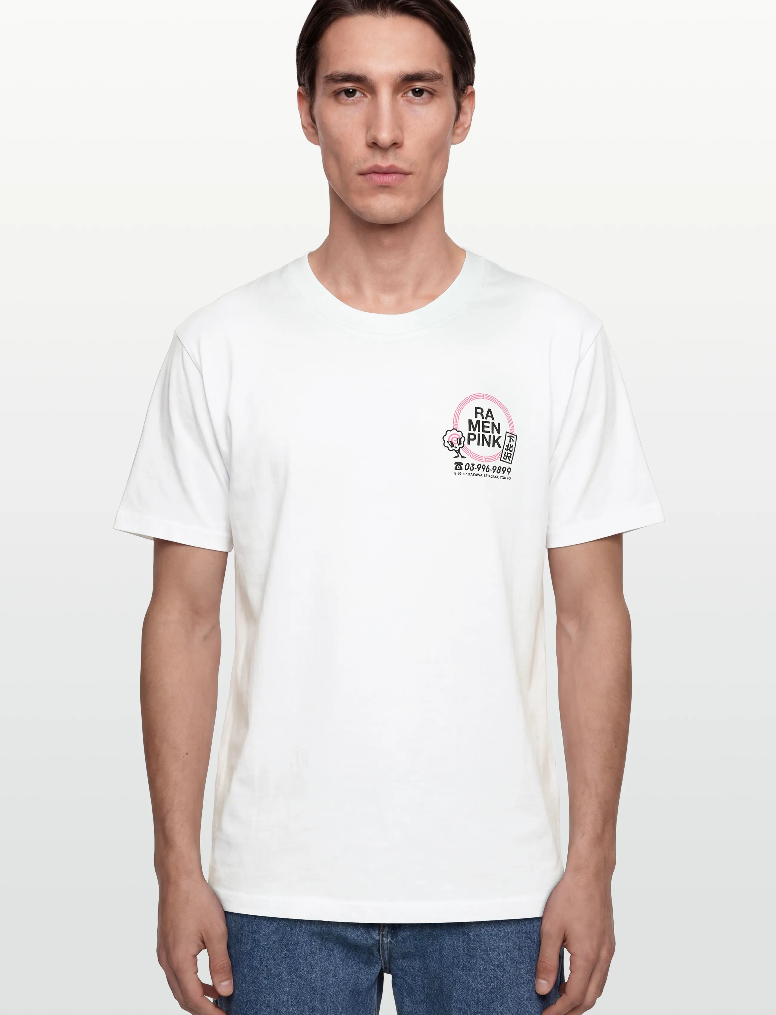 Edwin Ramen Pink T-Shirt-White t-shirts med tryck herr – bild 2