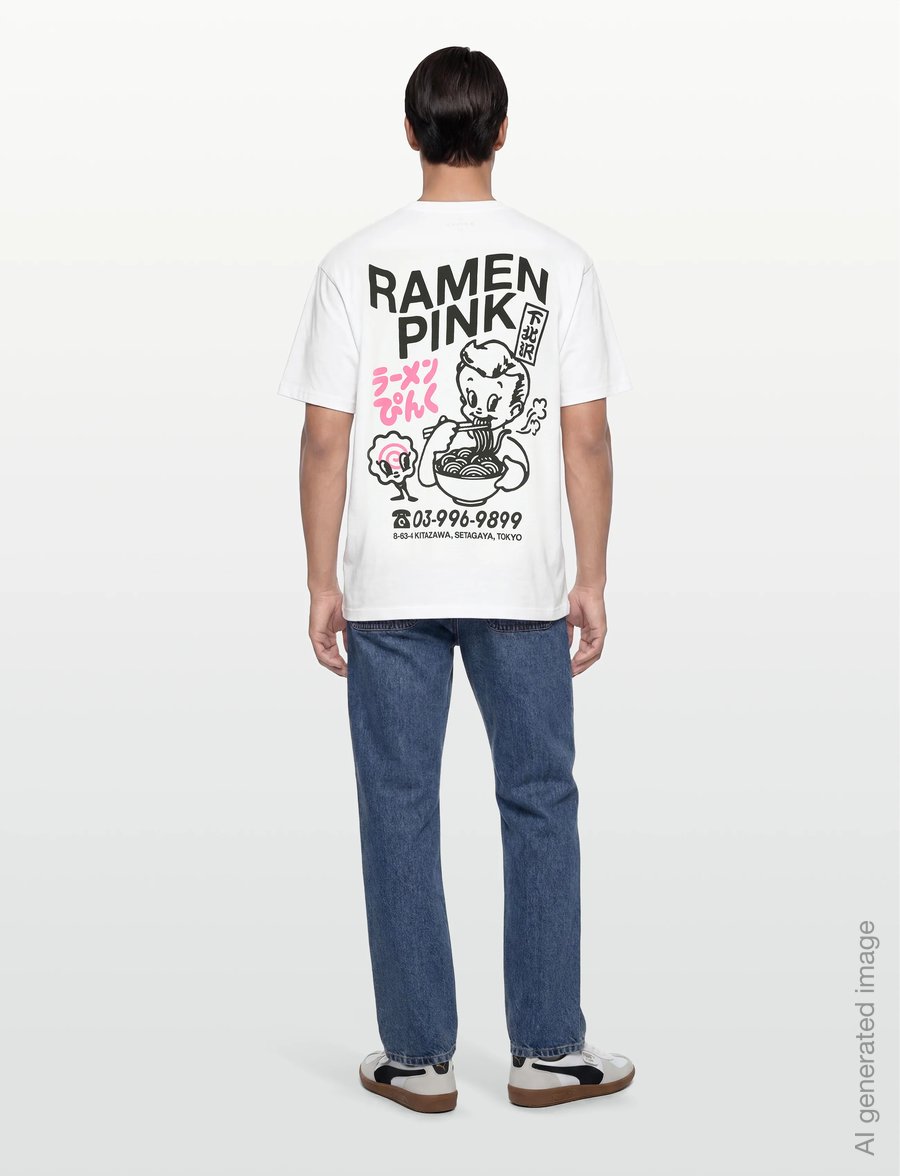 Edwin - Ramen Pink T-Shirt-White - lühikeste varrukatega t-särgid - white - 4