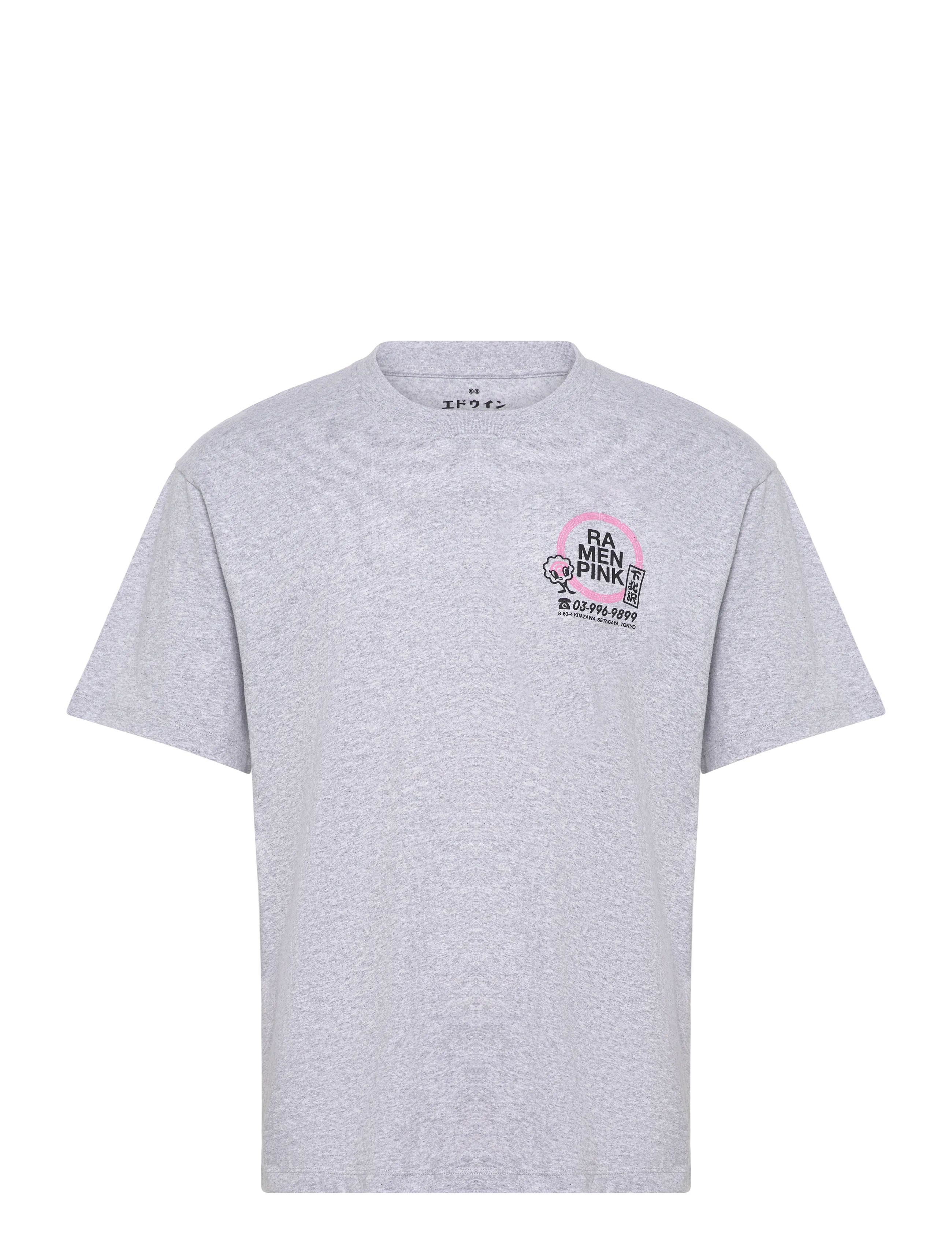 Edwin Ramen Pink T-Shirt-Grey Marl - Tänavastiil - GREY / grey