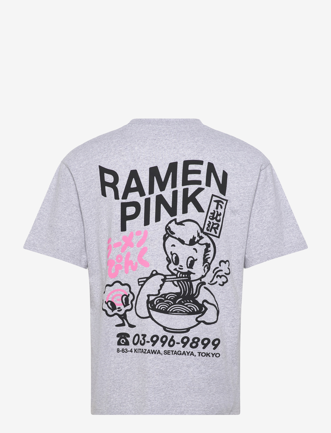 Edwin - Ramen Pink T-Shirt-Grey Marl - kortærmede t-shirts - grey - 2