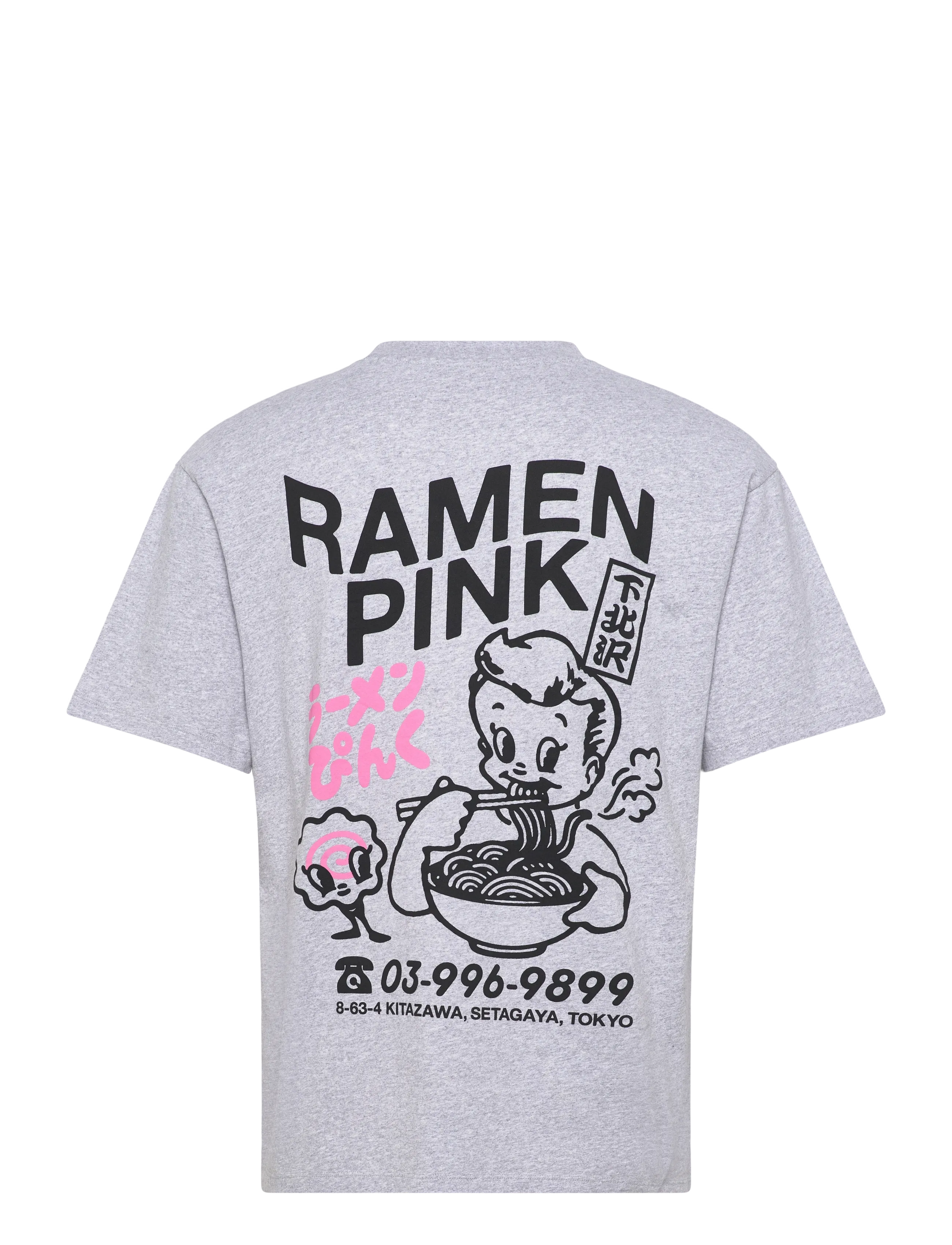 Edwin - Ramen Pink T-Shirt-Grey Marl - kortärmade t-shirts - grey - 2