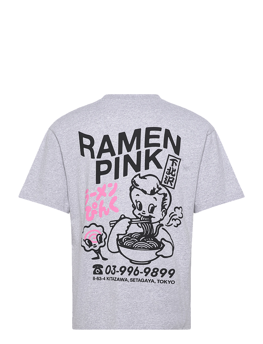 Edwin - Ramen Pink T-Shirt-Grey Marl - lyhythihaiset - grey - 2