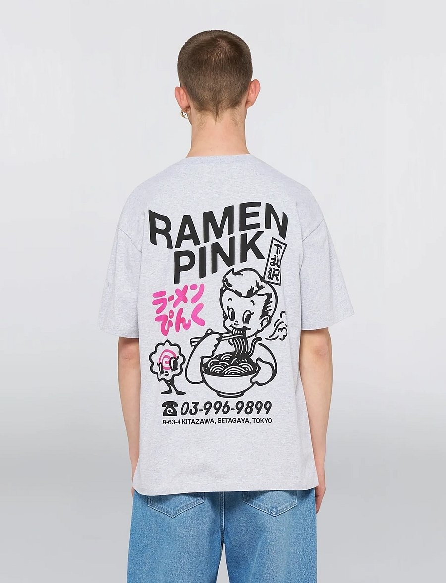 Edwin - Ramen Pink T-Shirt-Grey Marl - lyhythihaiset - grey - 3