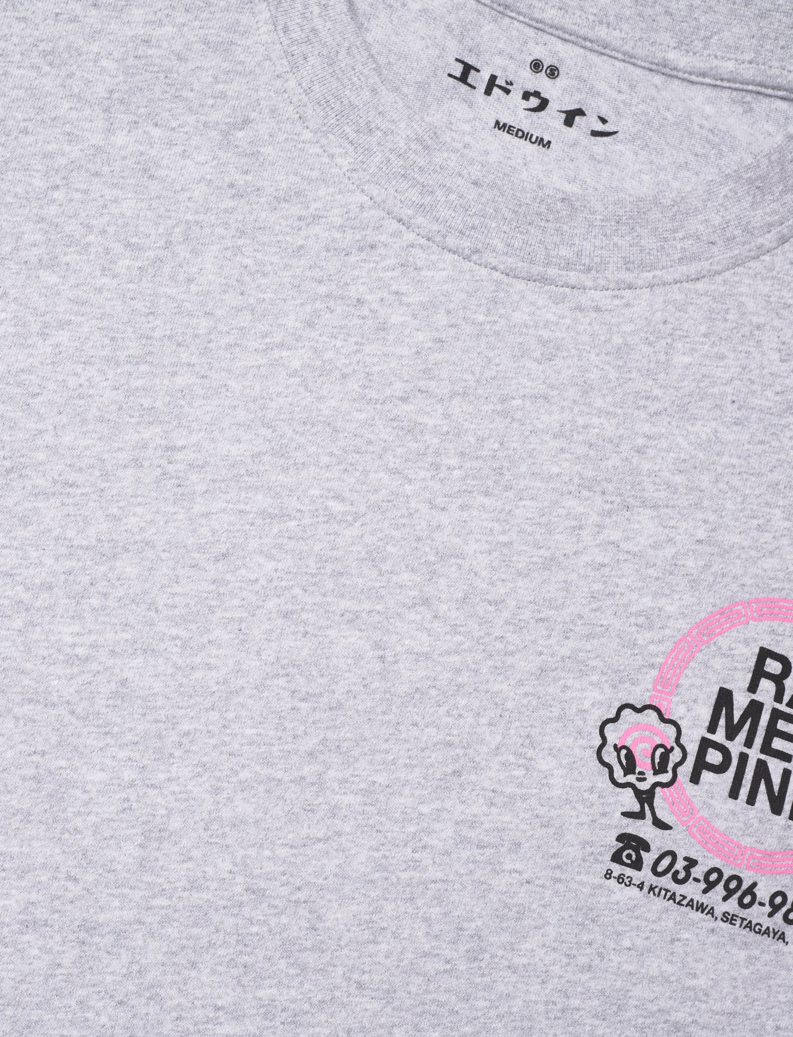 Edwin - Ramen Pink T-Shirt-Grey Marl - kortärmade t-shirts - grey - 4
