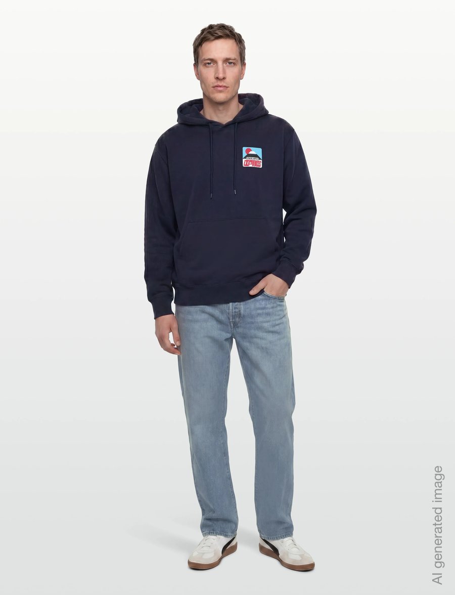 Edwin - Sunset On Fuji San Hoodie Sweat - Maritime Blue - sweatshirts - maritime blue - 0