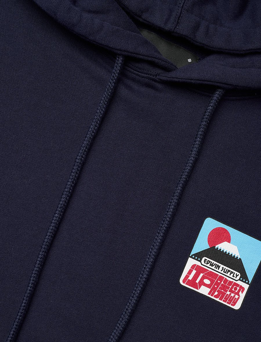 Edwin - Sunset On Fuji San Hoodie Sweat - Maritime Blue - sweatshirts - maritime blue - 5