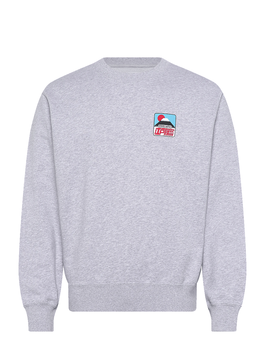 Edwin - Sunset On Fuji San Sweat - Grey Marl - sweatshirts - grey marl - 1