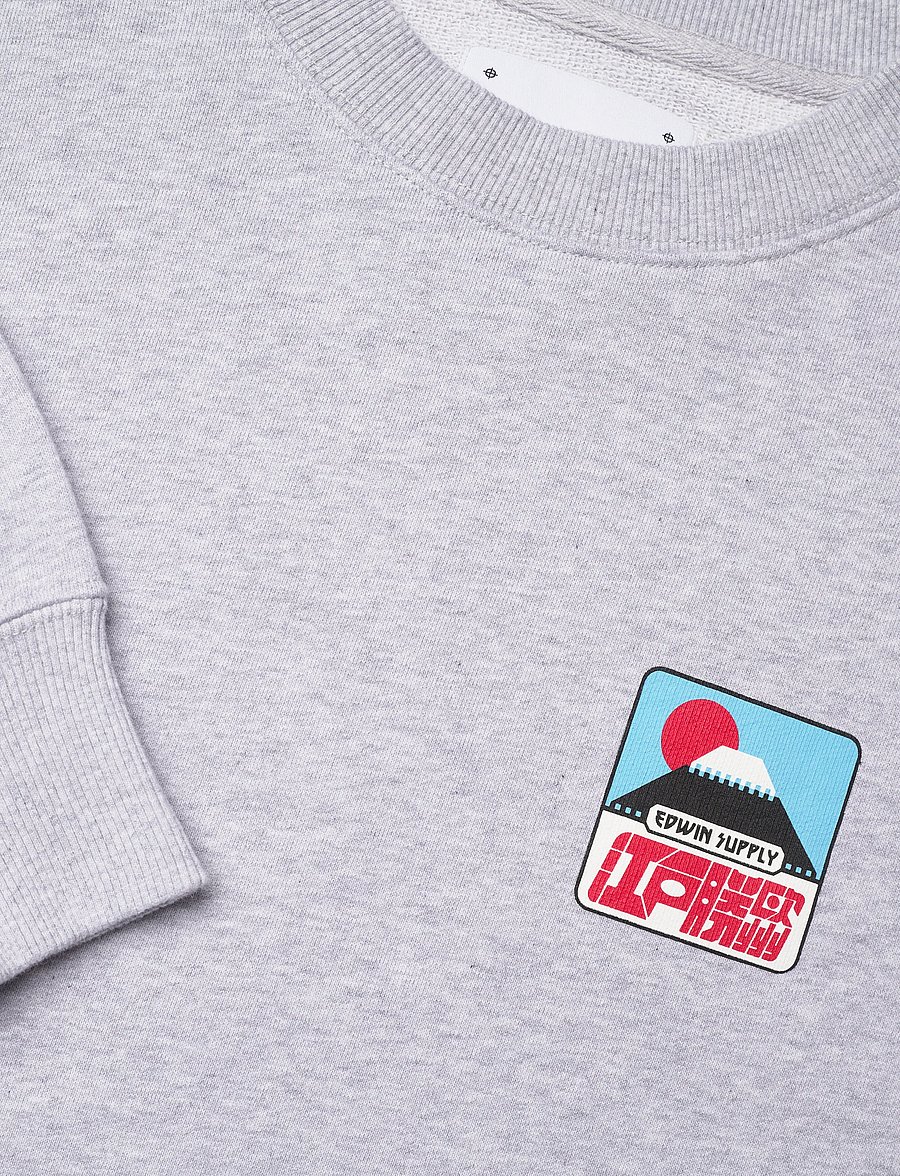 Edwin - Sunset On Fuji San Sweat - Grey Marl - sweatshirts - grey marl - 4