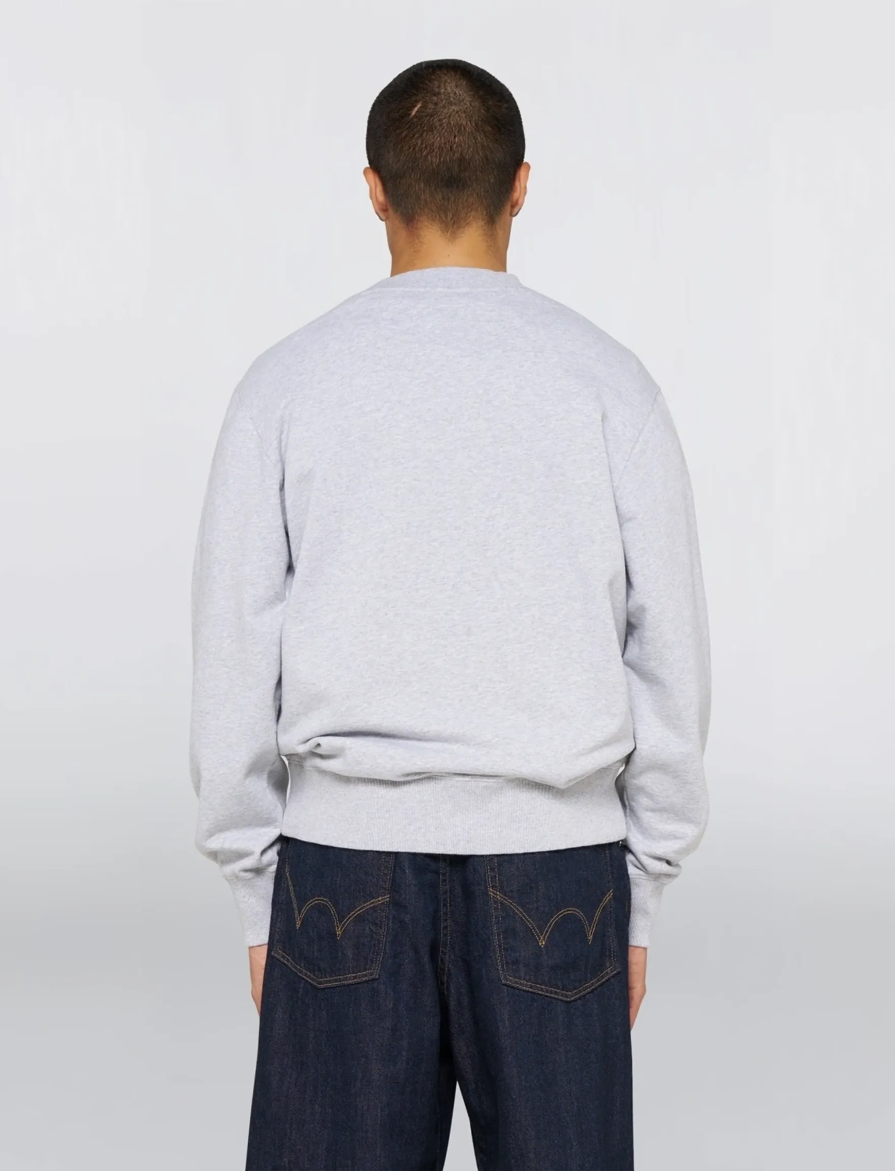 Edwin - Sunset On Fuji San Sweat - Grey Marl - nach stil kaufen - grey marl - 3