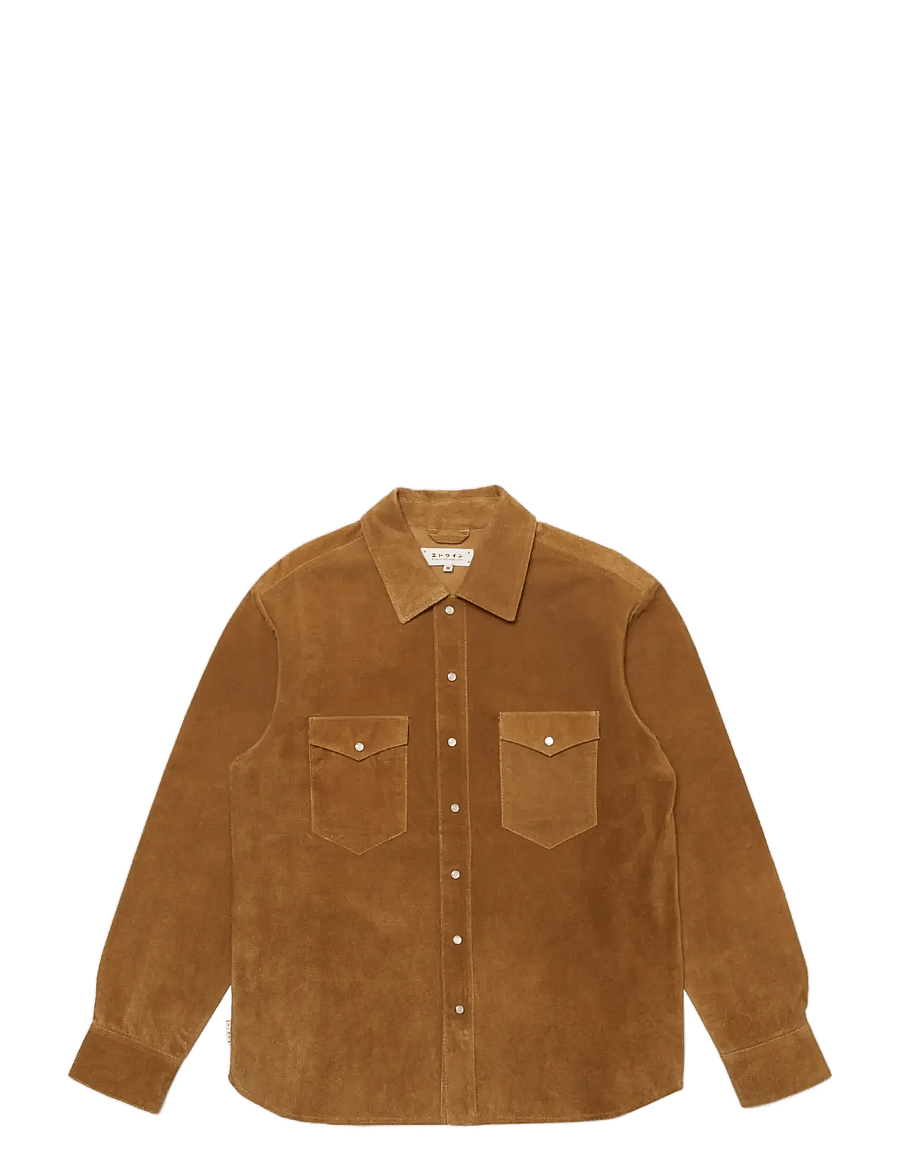 Edwin - Western Suede Shirt Ls - Brown - casual hemden - brown - 0
