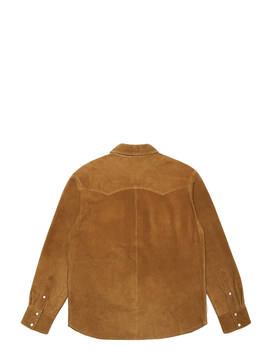 Edwin - Western Suede Shirt Ls - Brown - casual hemden - brown - 1