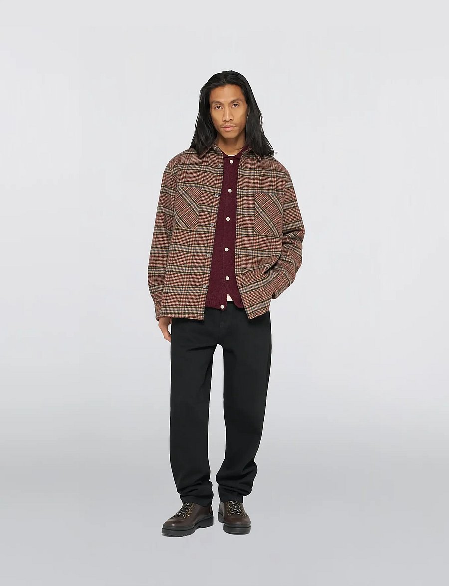 Edwin - Julius Shirt Ls - Burgundy/Blue - flannel-skjorter - burgundy/blue - 0