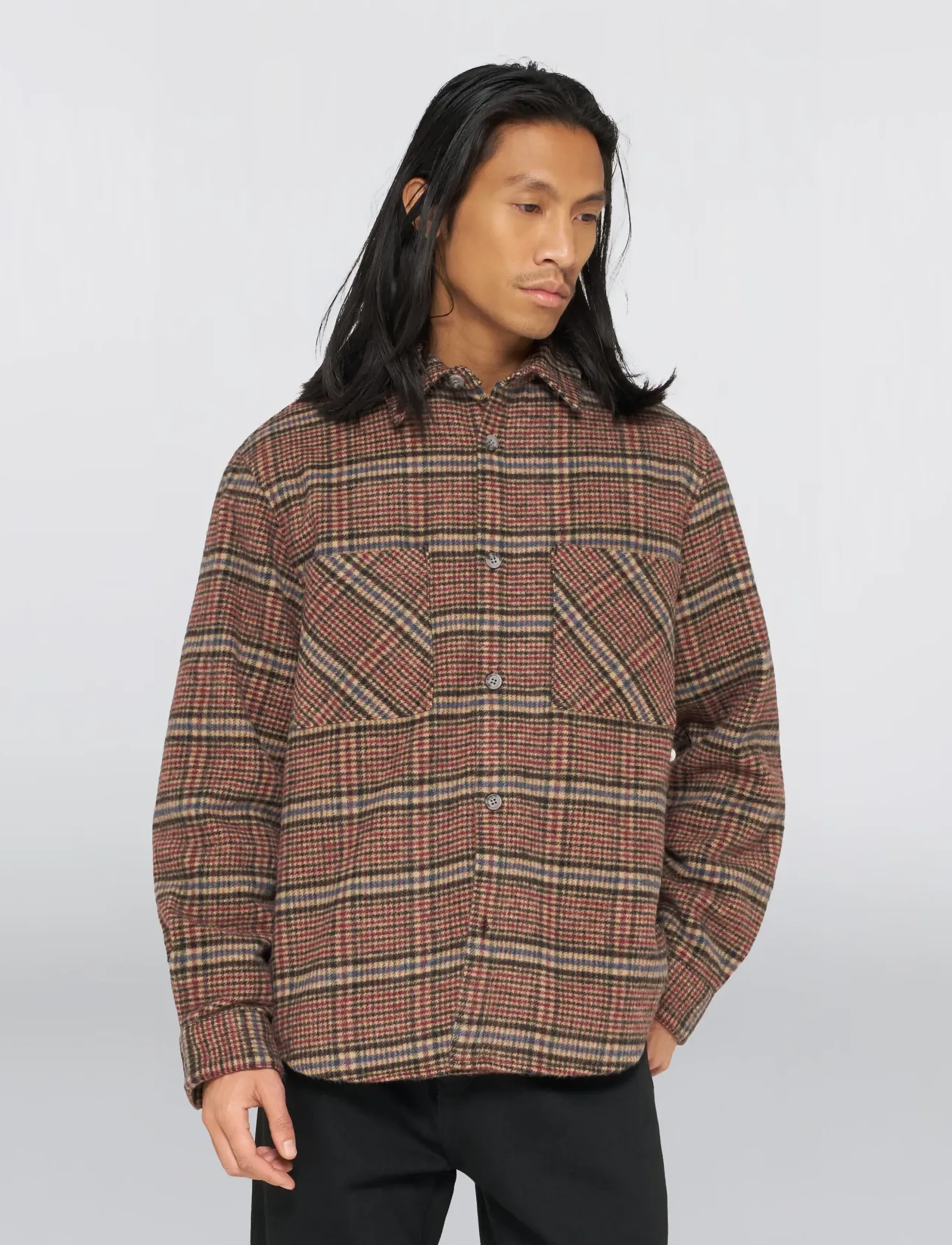 Edwin - Julius Shirt Ls - Burgundy/Blue - flannel-skjorter - burgundy/blue - 3