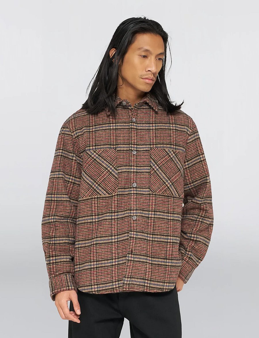 Edwin - Julius Shirt Ls - Burgundy/Blue - flannel-skjorter - burgundy/blue - 3