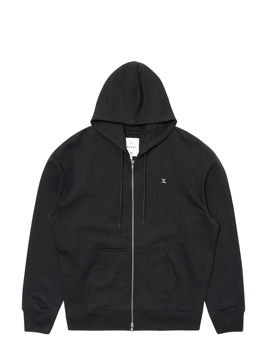 Edwin - Gem Zipped Hoodie Sweat - Black - kapuzenpullover - black - 0