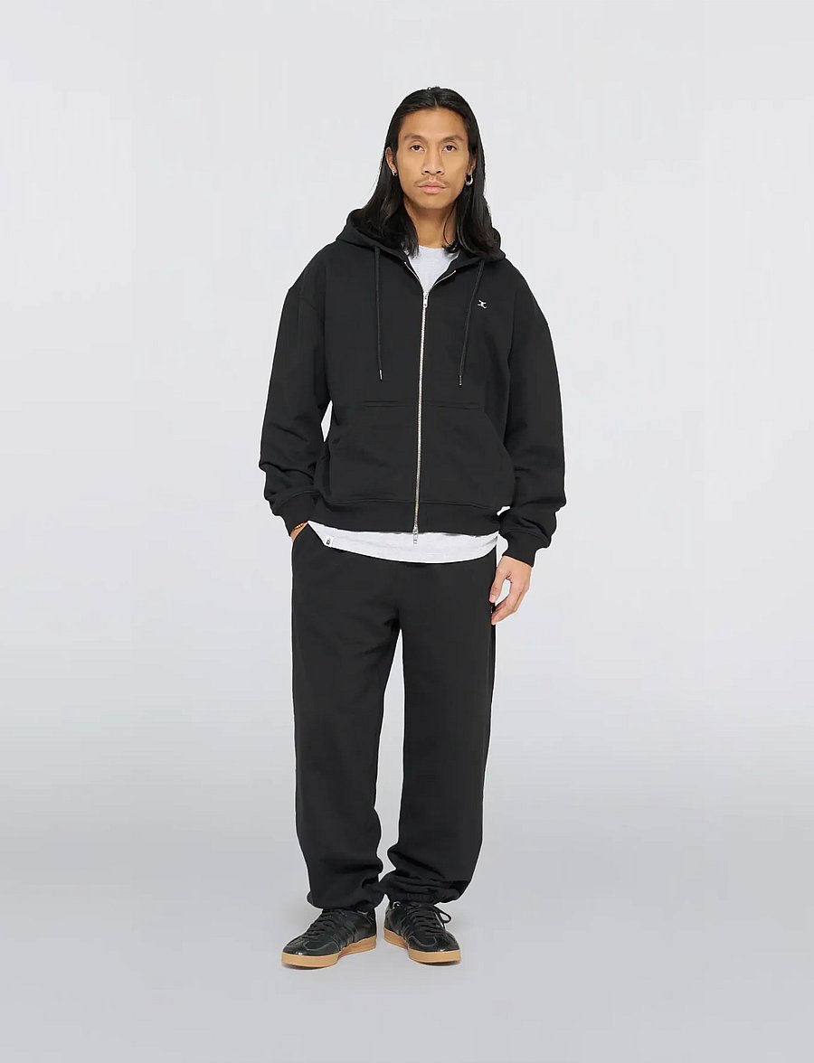 Edwin - Gem Zipped Hoodie Sweat - Black - hoodies - black - 0