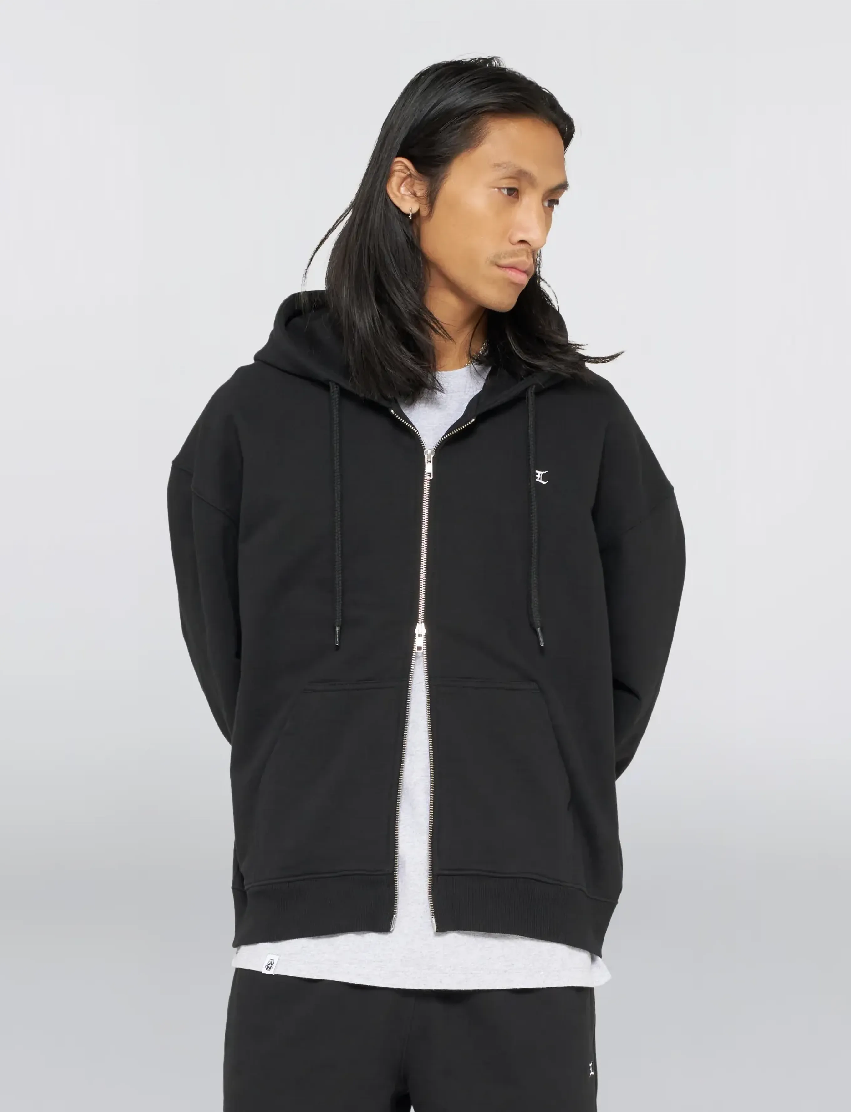 Edwin - Gem Zipped Hoodie Sweat - Black - hoodies - black - 3