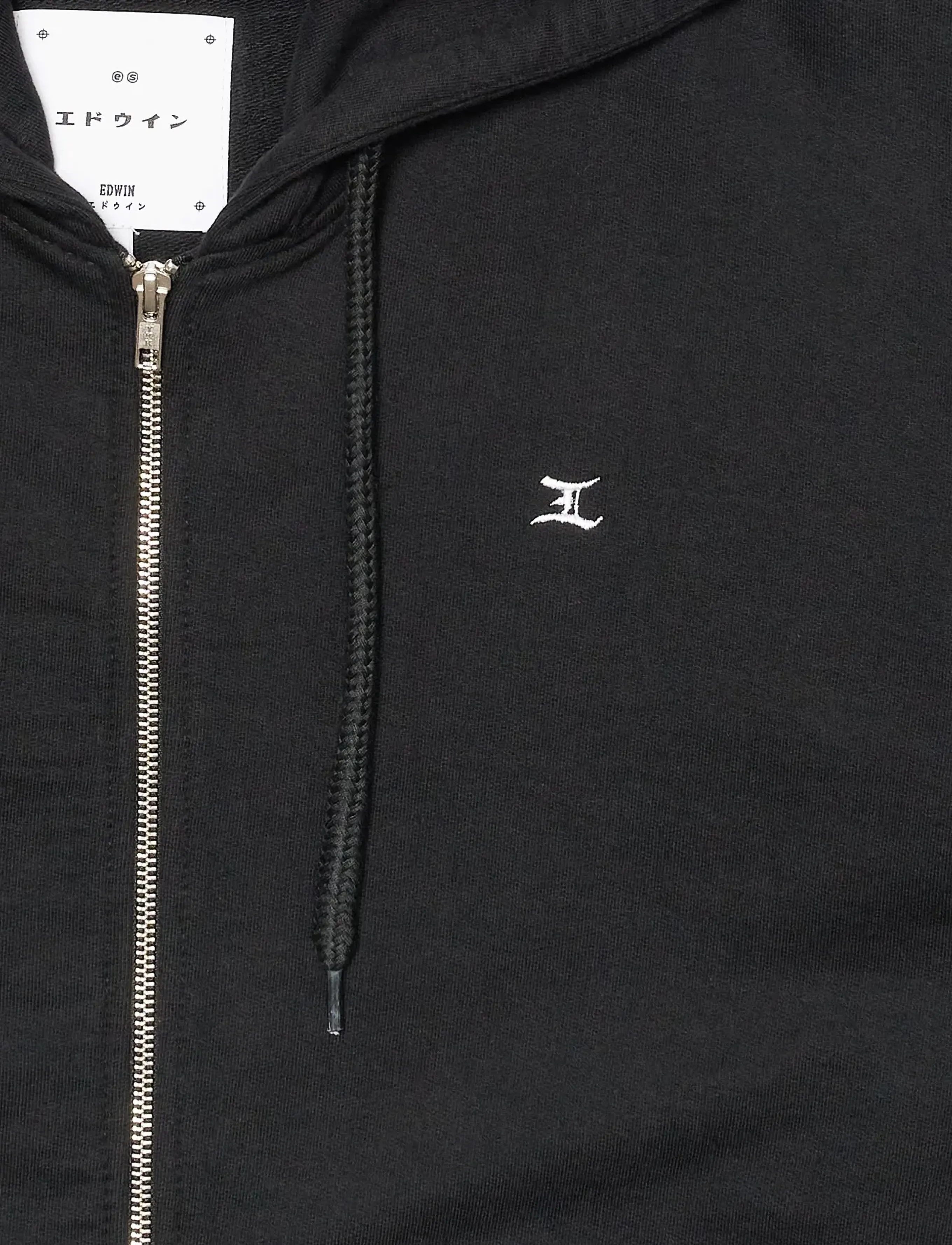Edwin - Gem Zipped Hoodie Sweat - Black - hoodies - black - 5