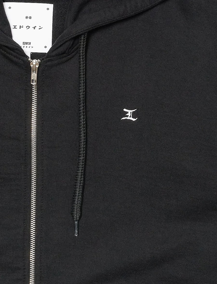 Edwin - Gem Zipped Hoodie Sweat - Black - hoodies - black - 5