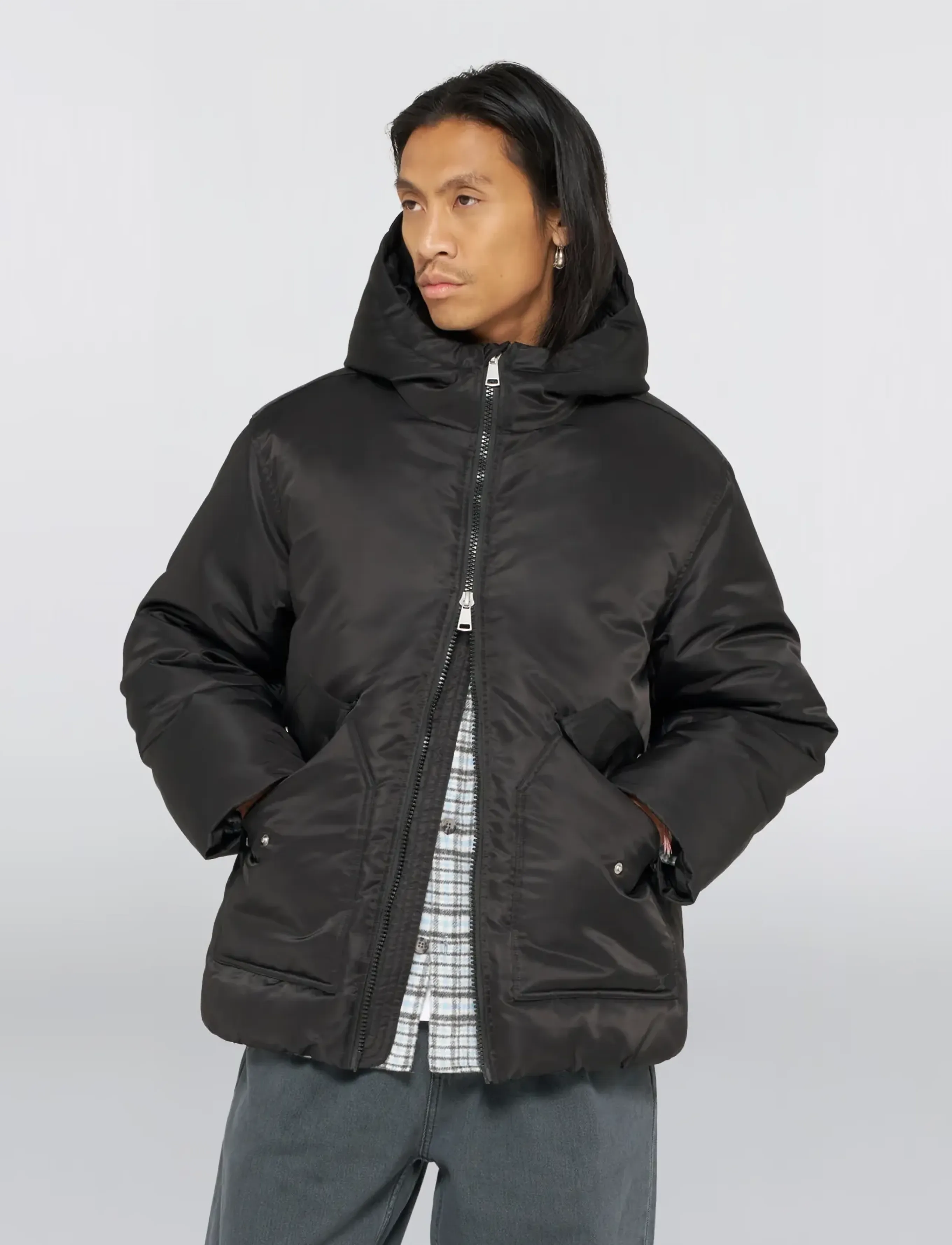 Edwin - Salton Hooded Jacket - Black - Žieminės striukės - black - 5