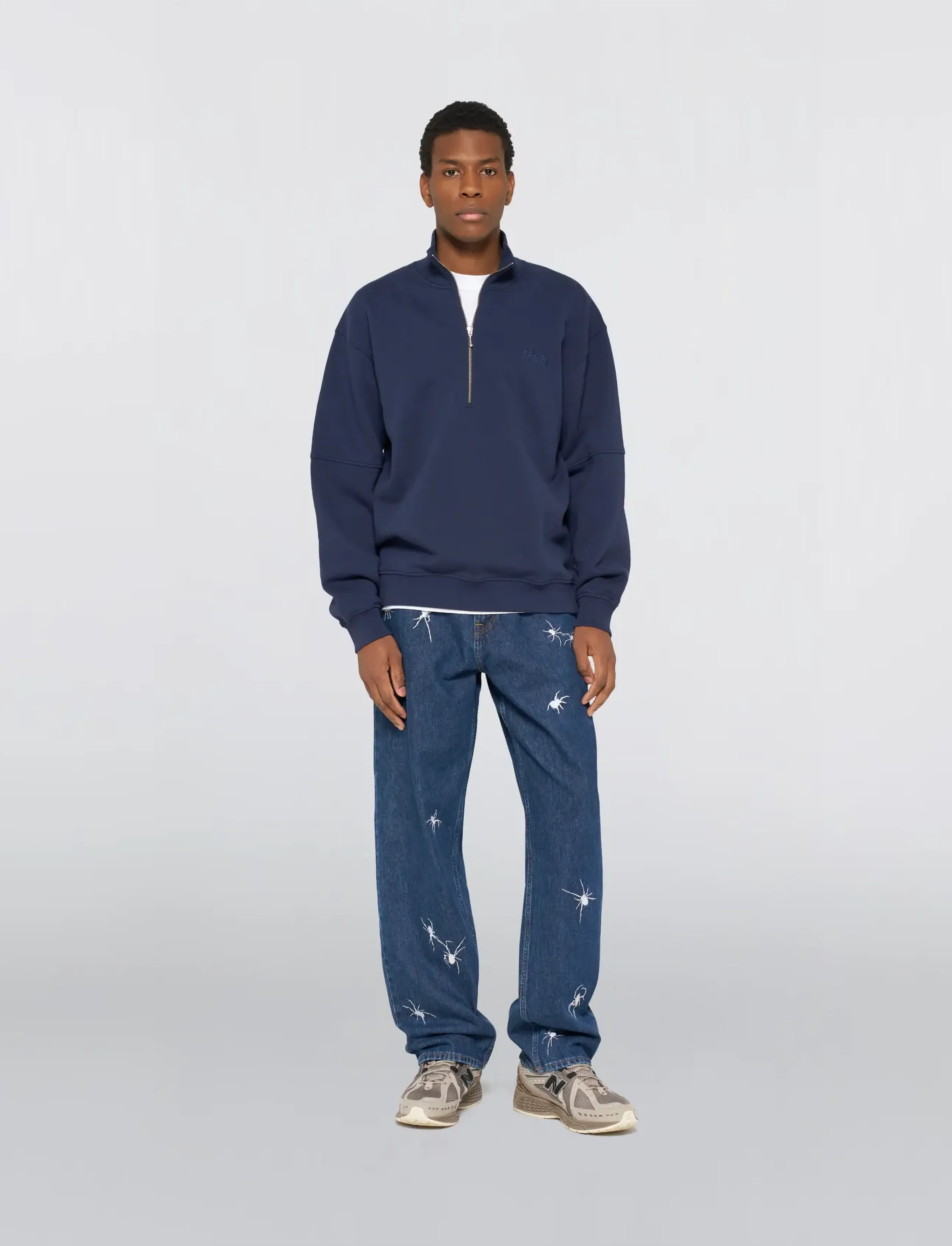 Edwin Koji Half Zip Sweat - Maritime Blue - Strik - MARITIME BLUE / navy
