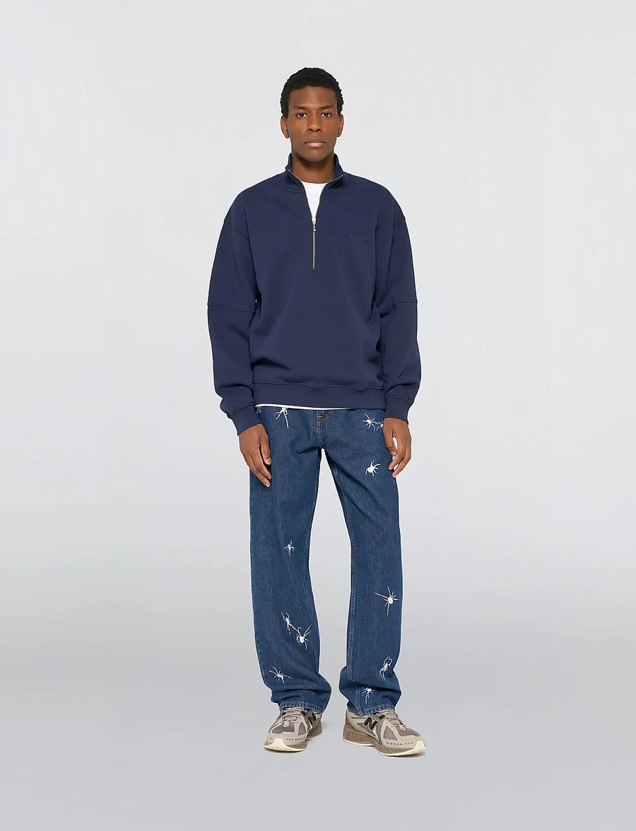 Edwin - Koji Half Zip Sweat - Maritime Blue - halfzip strik - maritime blue - 0