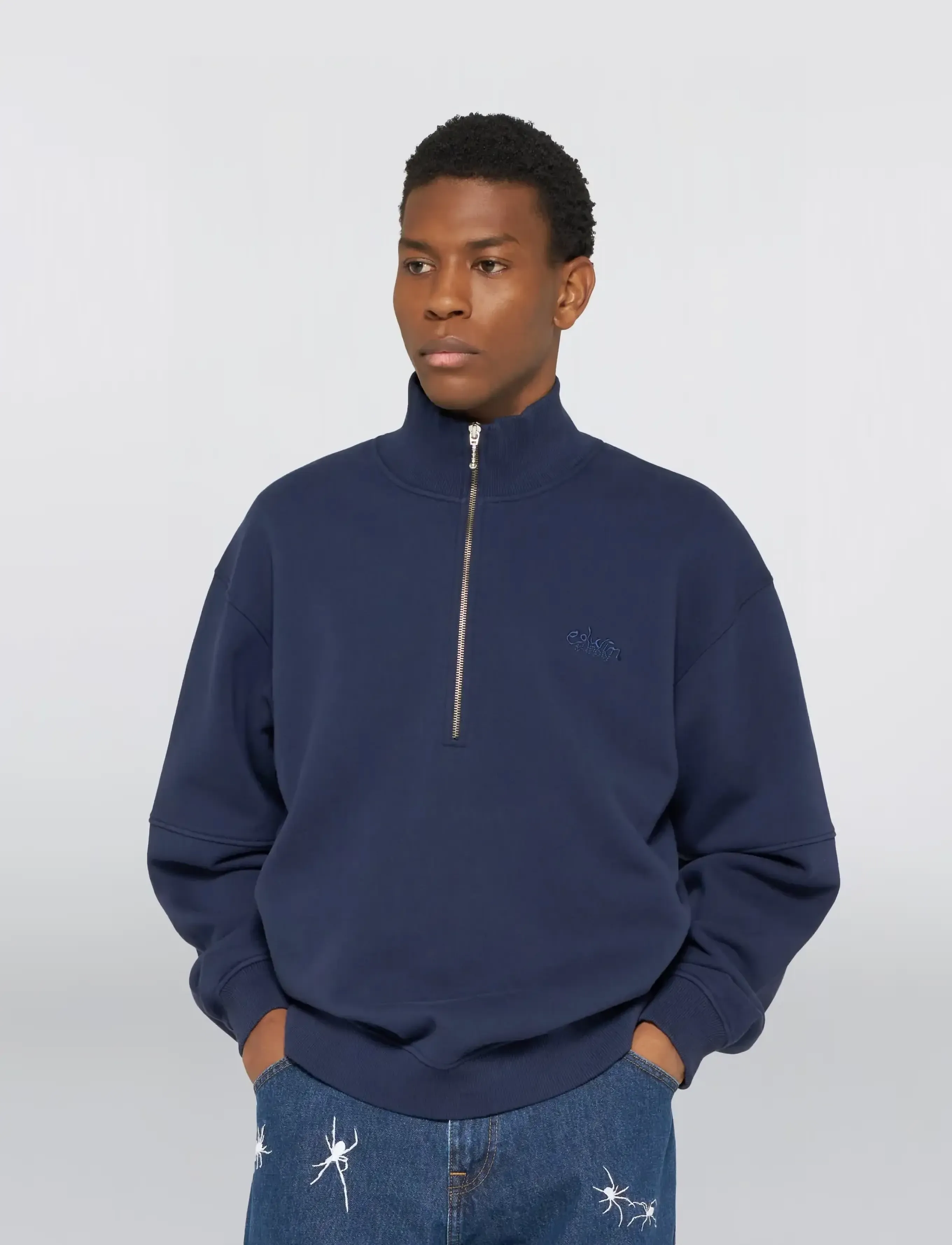 Edwin - Koji Half Zip Sweat - Maritime Blue - halfzip strik - maritime blue - 3