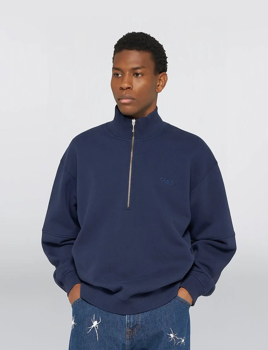 Edwin - Koji Half Zip Sweat - Maritime Blue - halfzip strik - maritime blue - 3