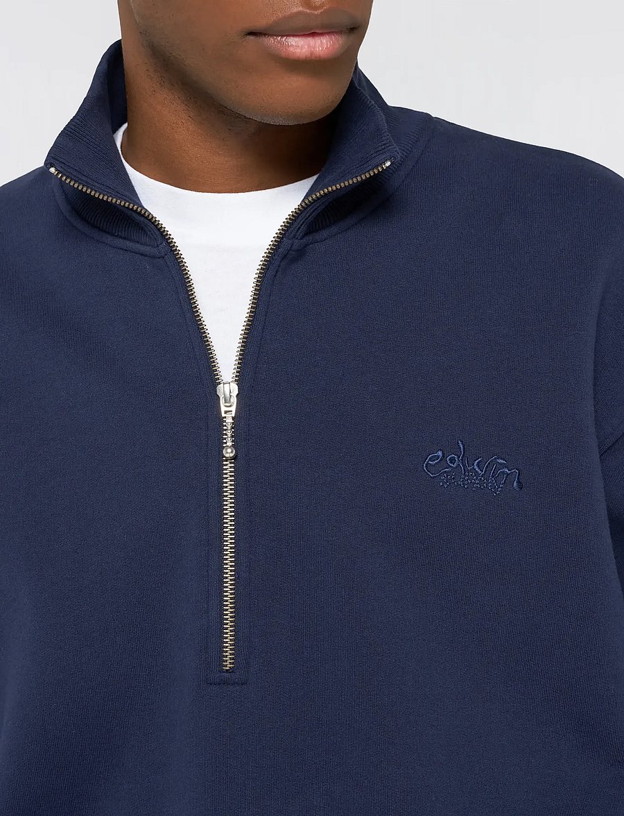 Edwin - Koji Half Zip Sweat - Maritime Blue - halfzip strik - maritime blue - 4