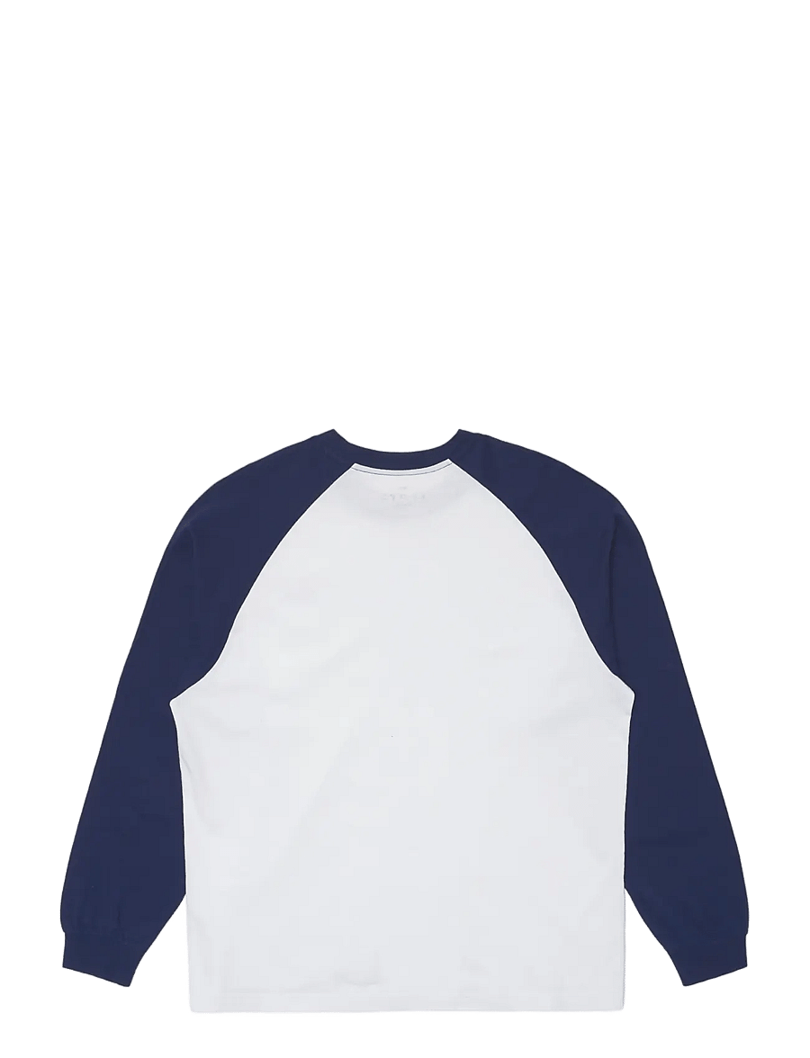 Edwin - Alex T-Shirt Ls - White/Maritime Blue - pikkade varrukatega t-särgid - white/maritime blue - 1