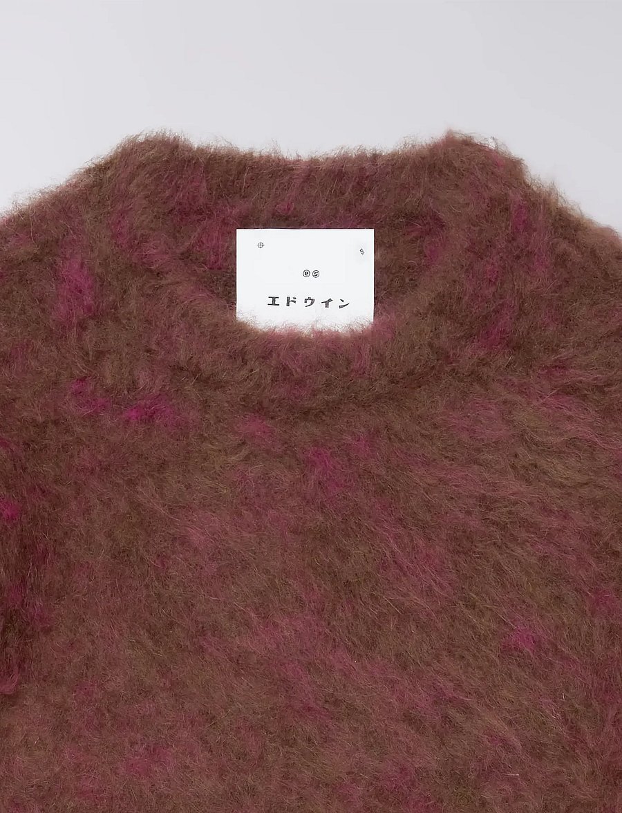 Edwin - Baz Sweater - Brown/Pink - round necks - brown/pink - 5