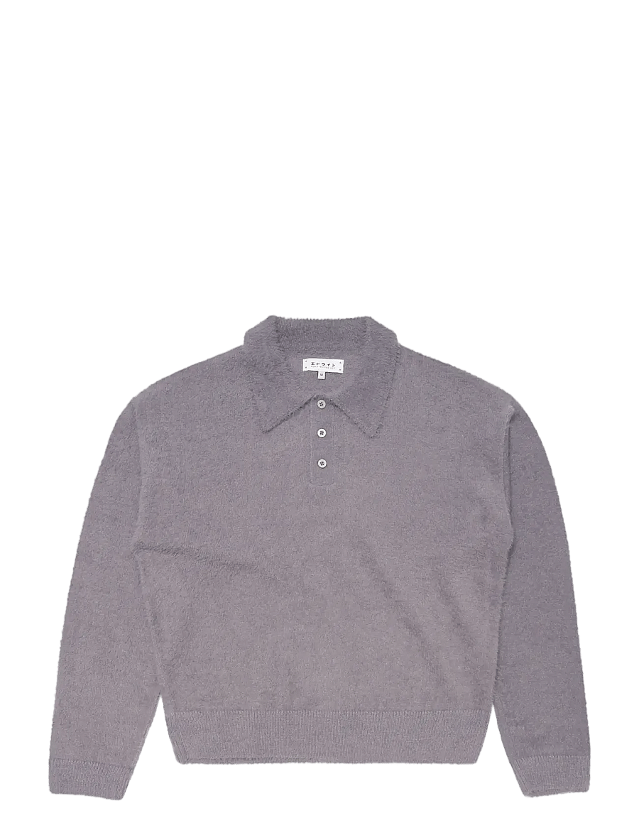 Edwin - Dex Polo Sweater - Excalibur - långärmade stickade pikétröjor - excalibur - 0
