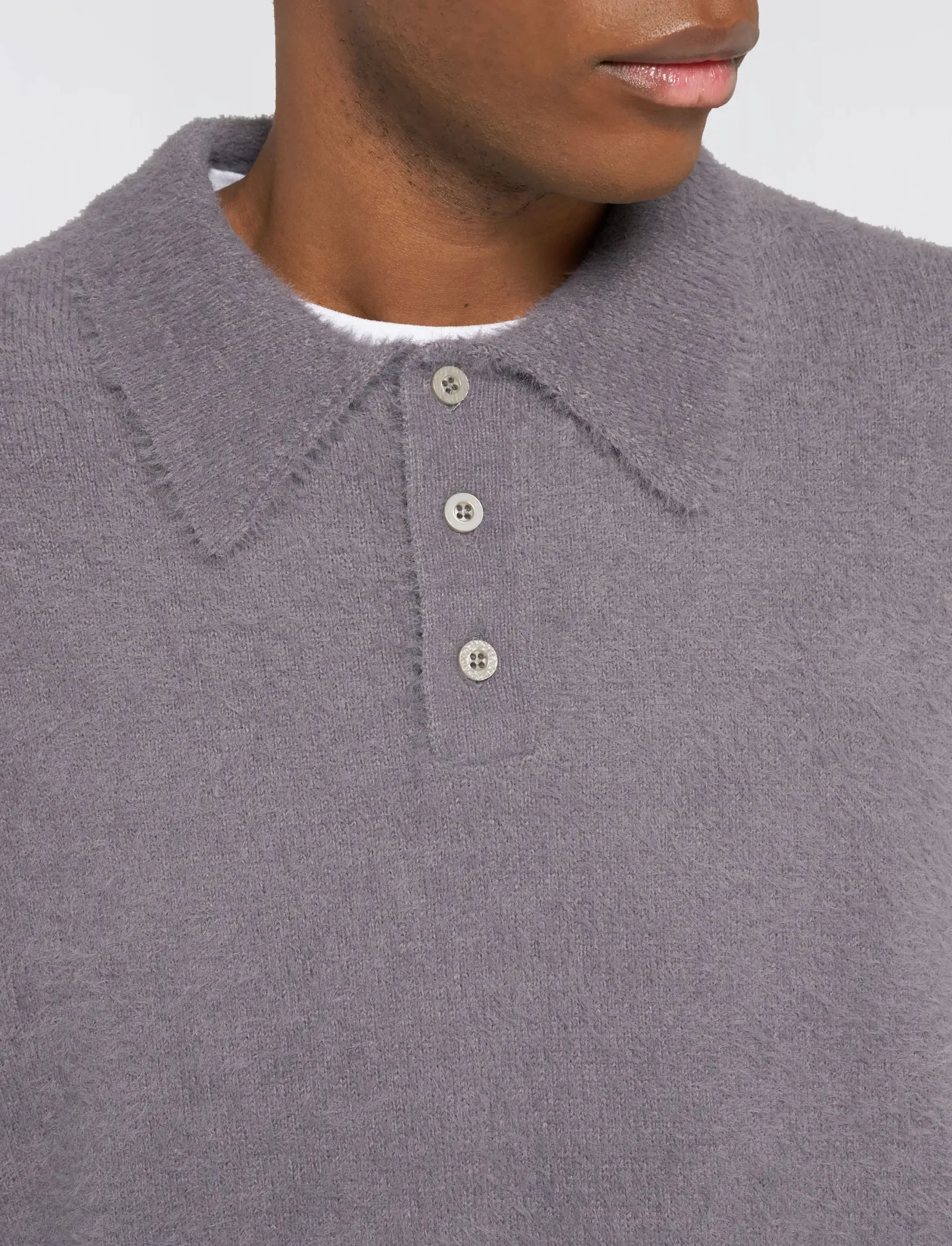 Edwin Dex Polo Sweater - Excalibur - Strik - EXCALIBUR / grey
