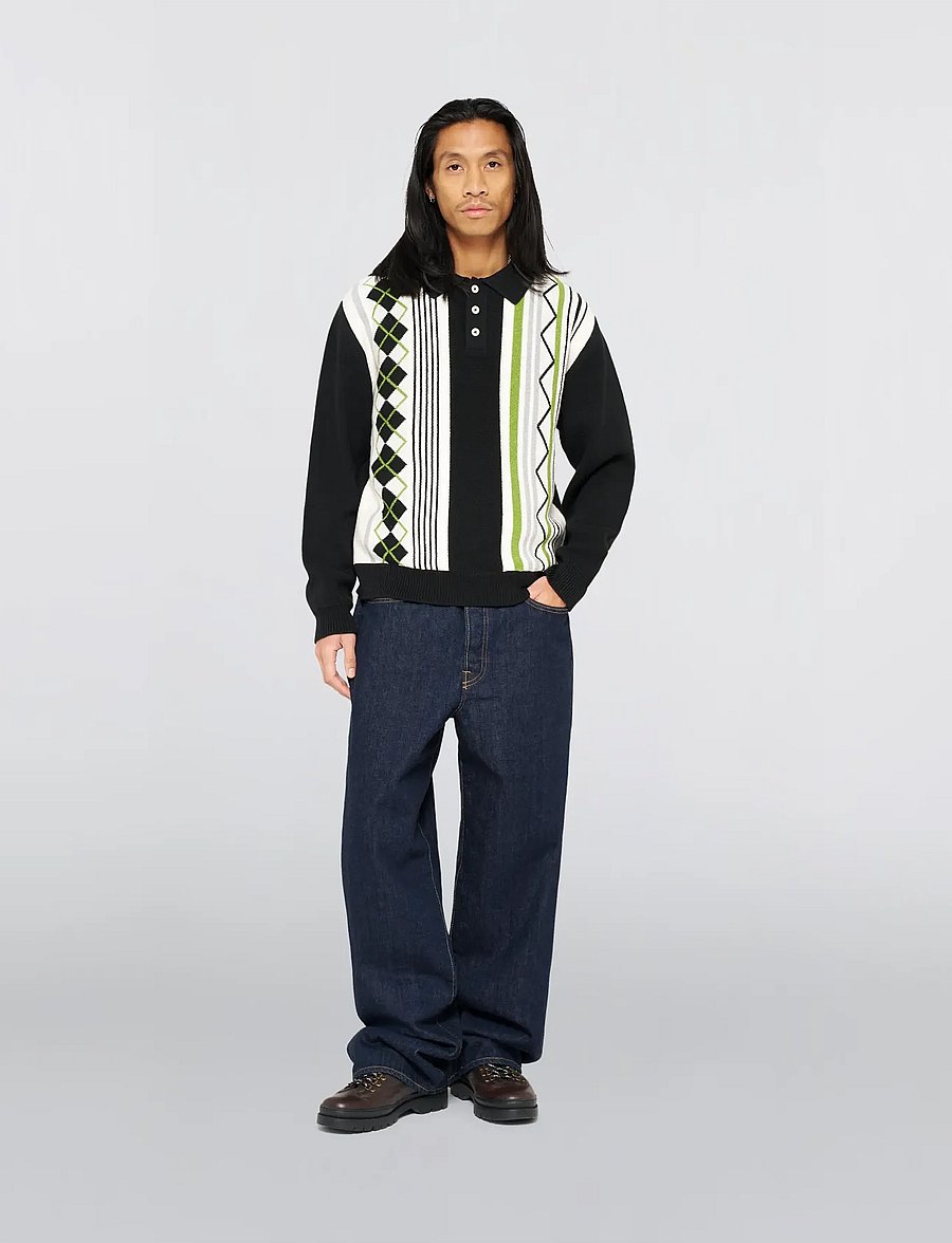 Edwin - Tulla Polo - Black - poloer i strik med lange ærmer - black - 0