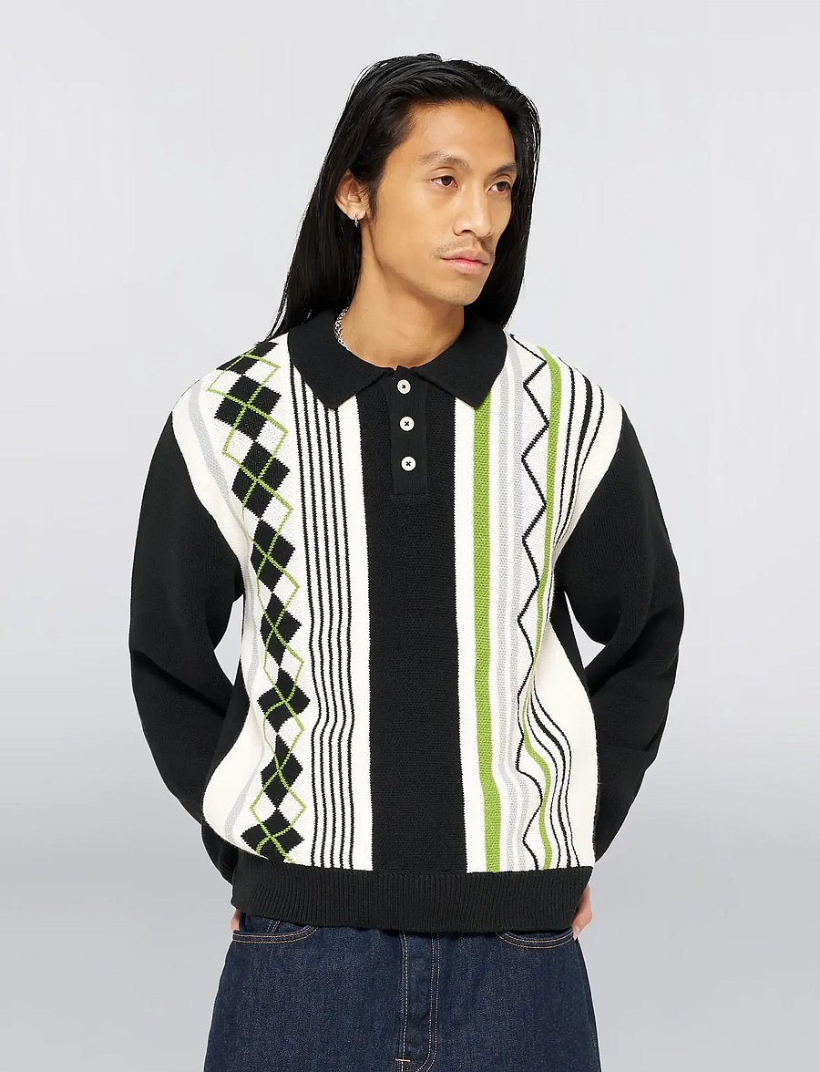 Edwin - Tulla Polo - Black - poloer i strik med lange ærmer - black - 3