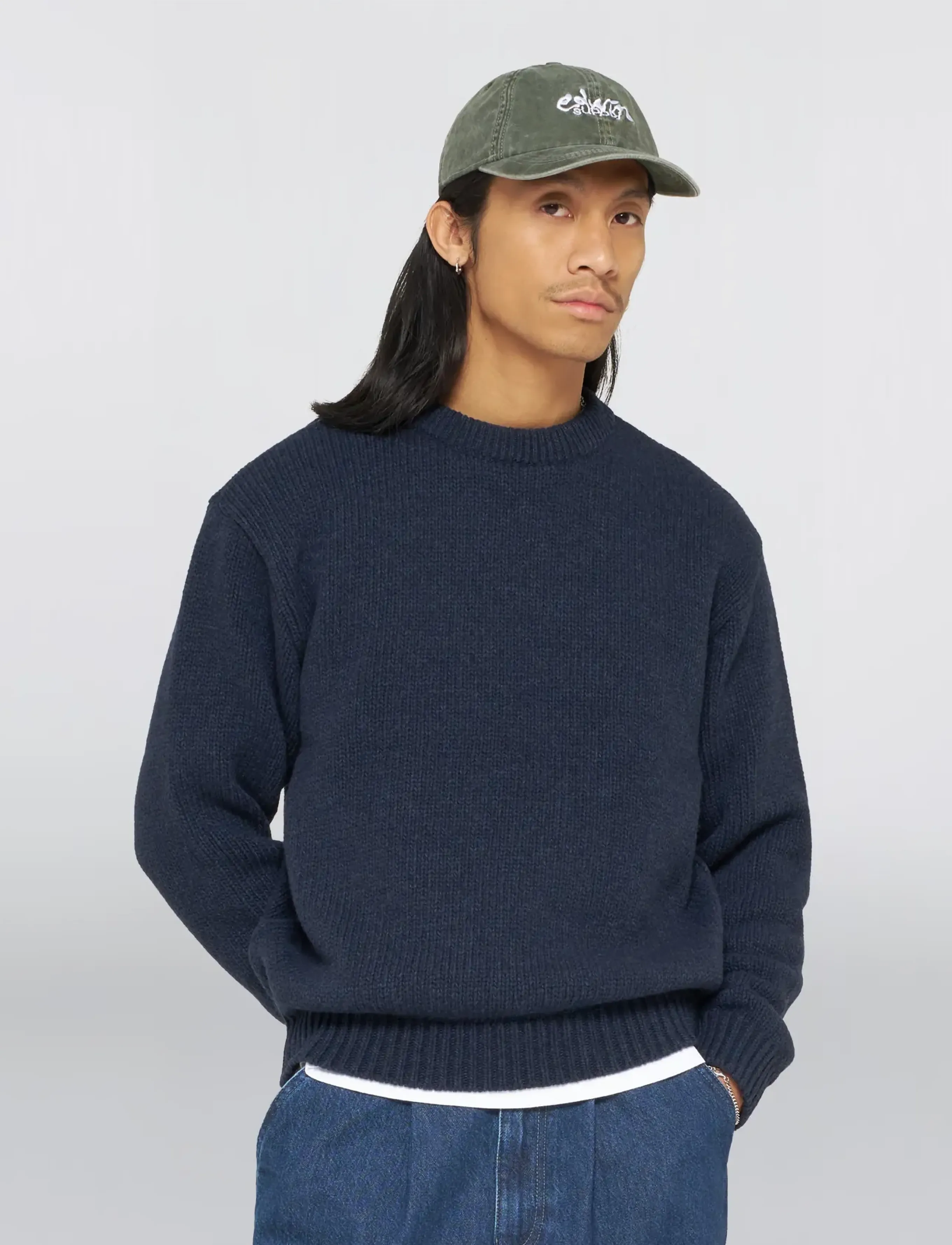Edwin Ellis Hibiki Sweater - Navy / Pink - Strik - NAVY / PINK / navy