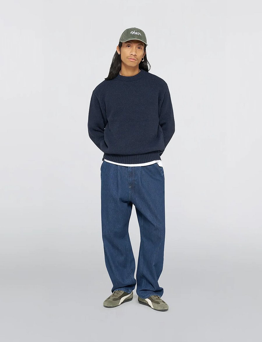 Edwin - Ellis Hibiki Sweater - Navy / Pink - round necks - navy / pink - 4