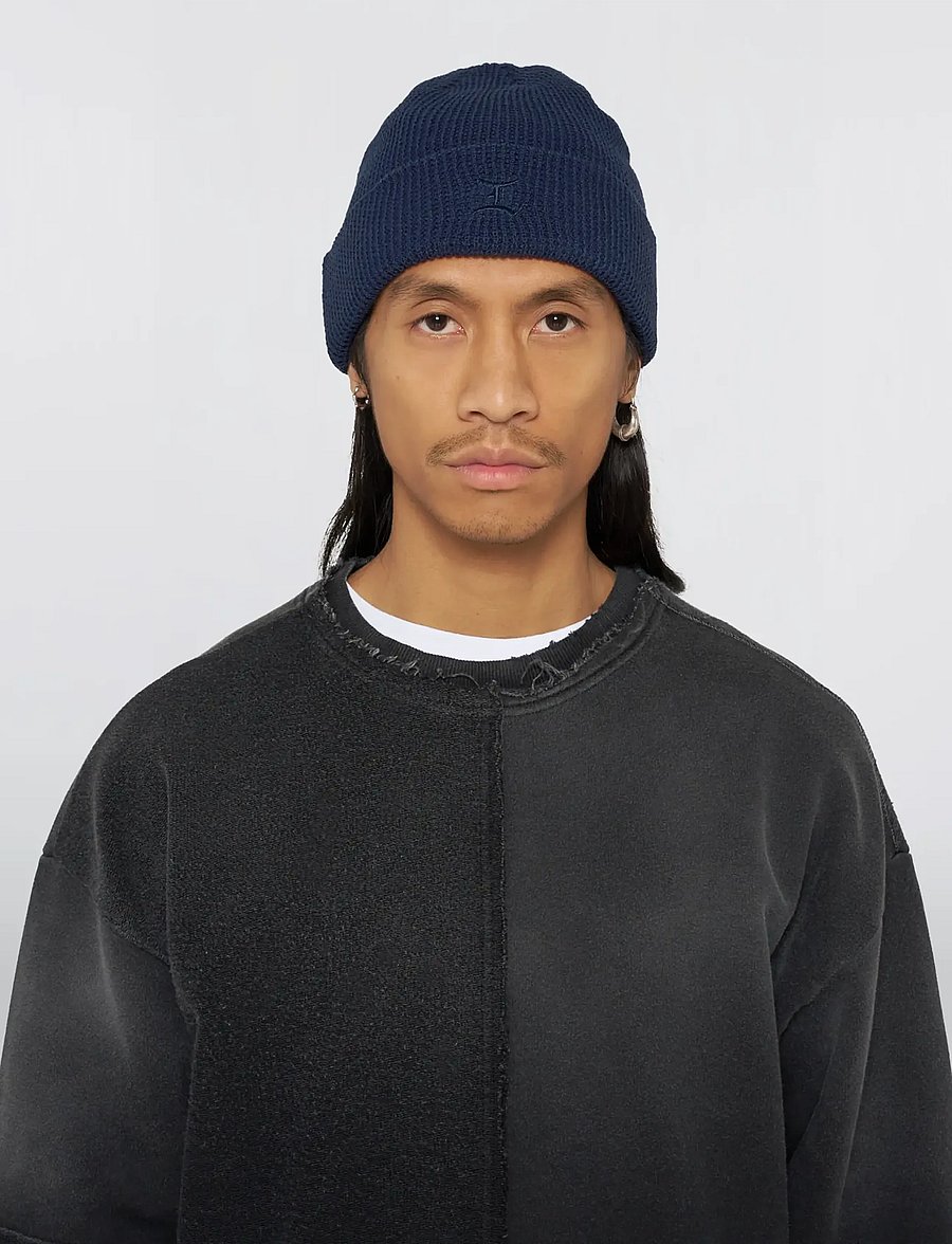 Edwin - Waffle Beanie - Maritime Blue - nach stil kaufen - maritime blue - 0