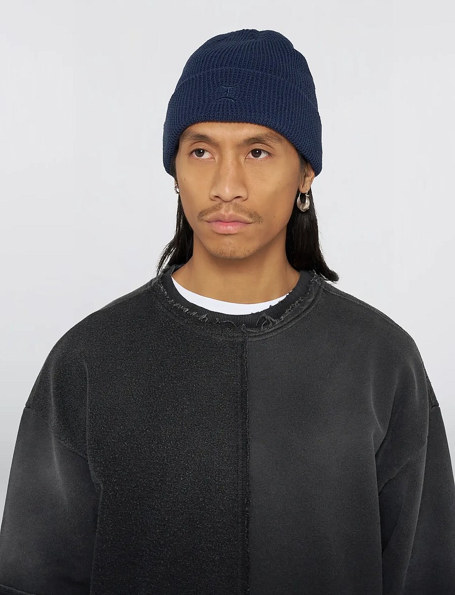 Edwin - Waffle Beanie - Maritime Blue - nach stil kaufen - maritime blue - 2