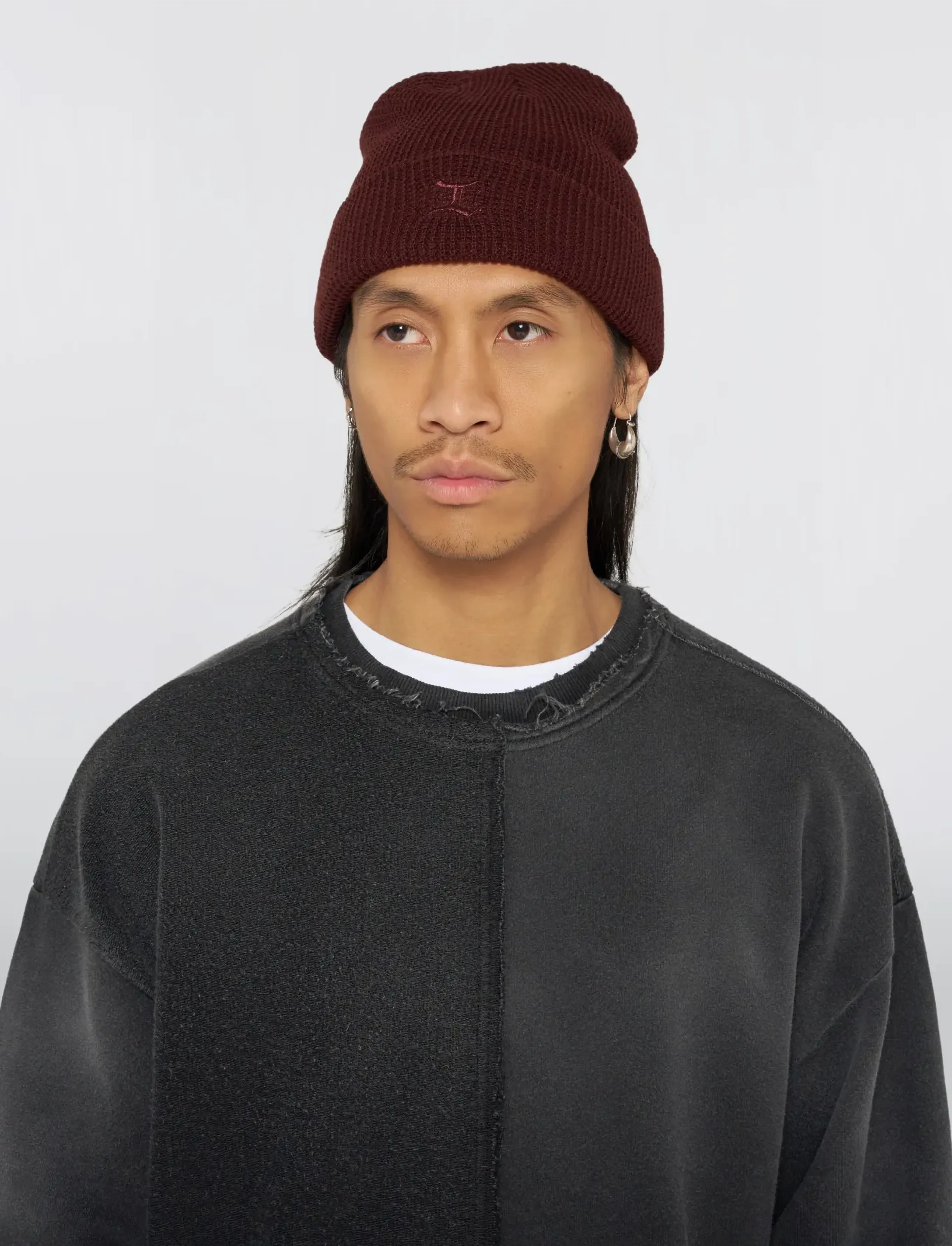 Edwin - Waffle Beanie - Maritime Blue - nach stil kaufen - rum raisin - 2