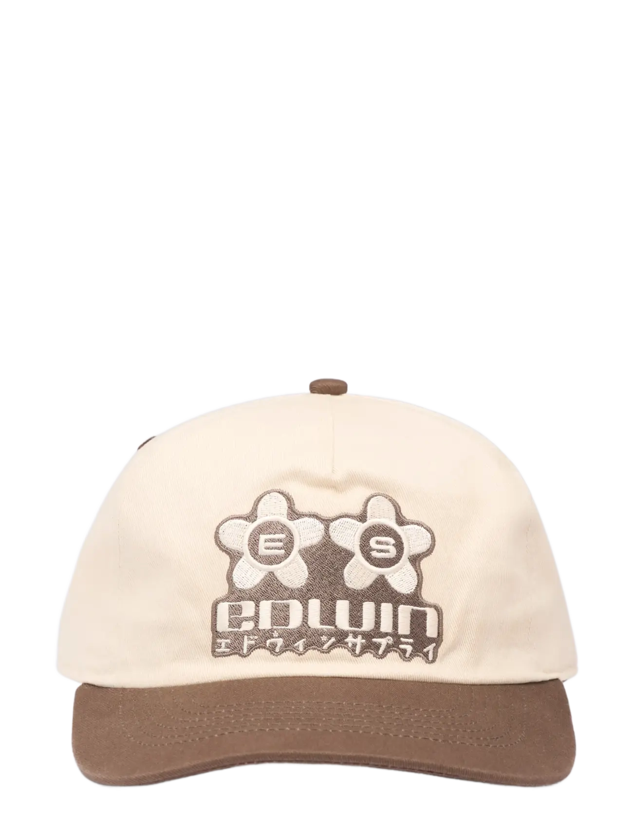 Edwin Sakura 5 Panel Cap - Brown / Beige - Mützen & Caps - BROWN / BEIGE / beige