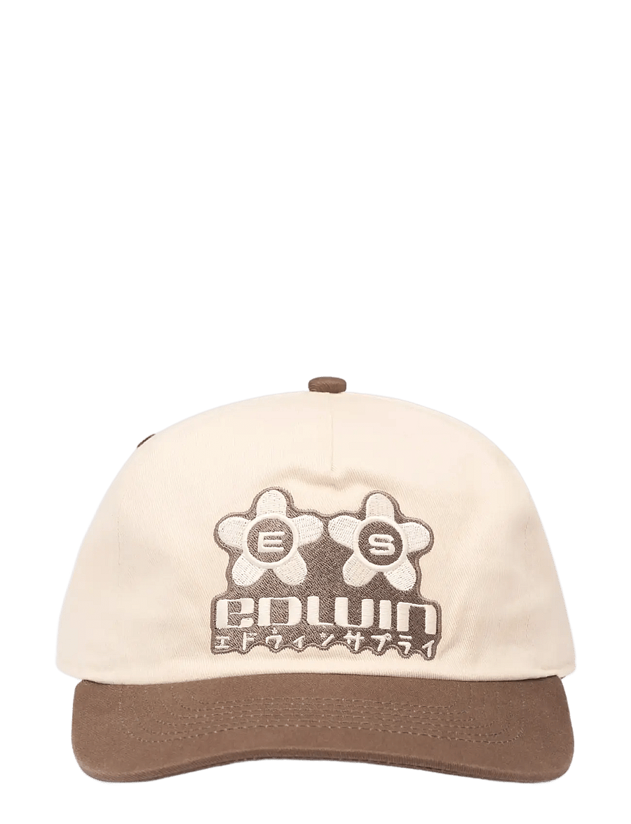 Edwin - Sakura 5 Panel Cap - Brown / Beige - kappen - brown / beige - 1