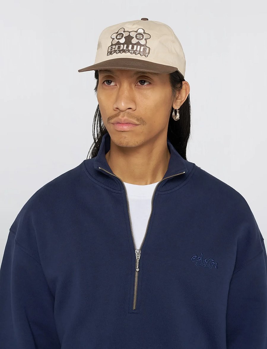 Edwin - Sakura 5 Panel Cap - Brown / Beige - kappen - brown / beige - 2