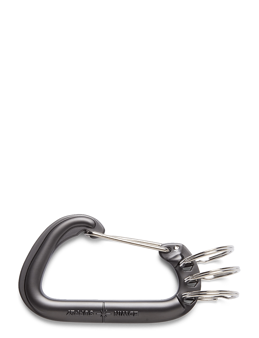 Edwin - Carabiner With Key Ring - Black - shop efter stil - black - 0
