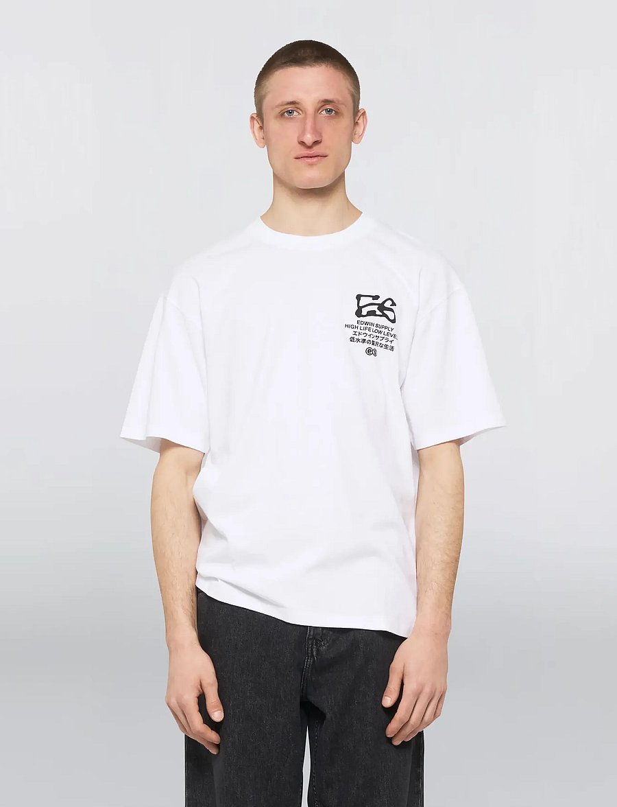 Edwin - Yama T-Shirt - White - kortærmede t-shirts - white - 0