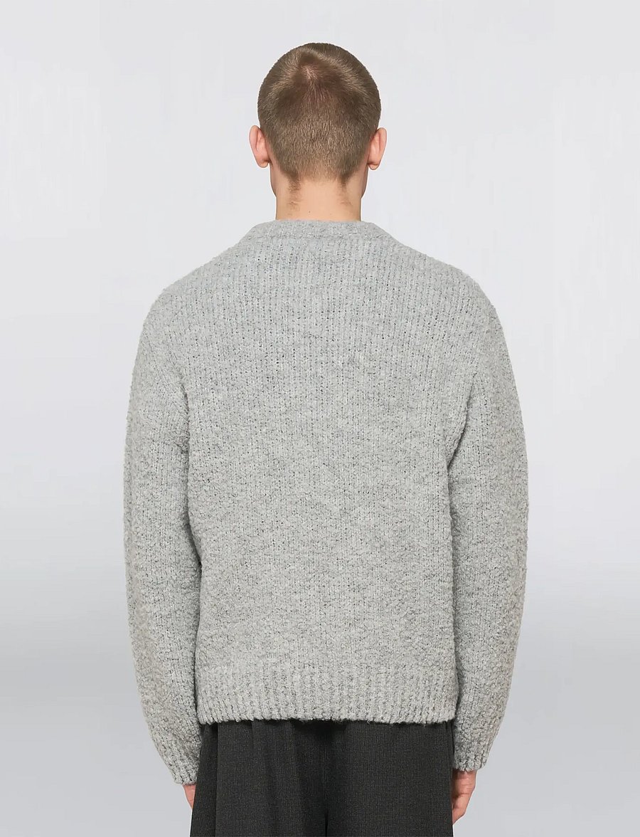 Edwin - Dun Textured Sweater - Grey - rundhals - grey - 4
