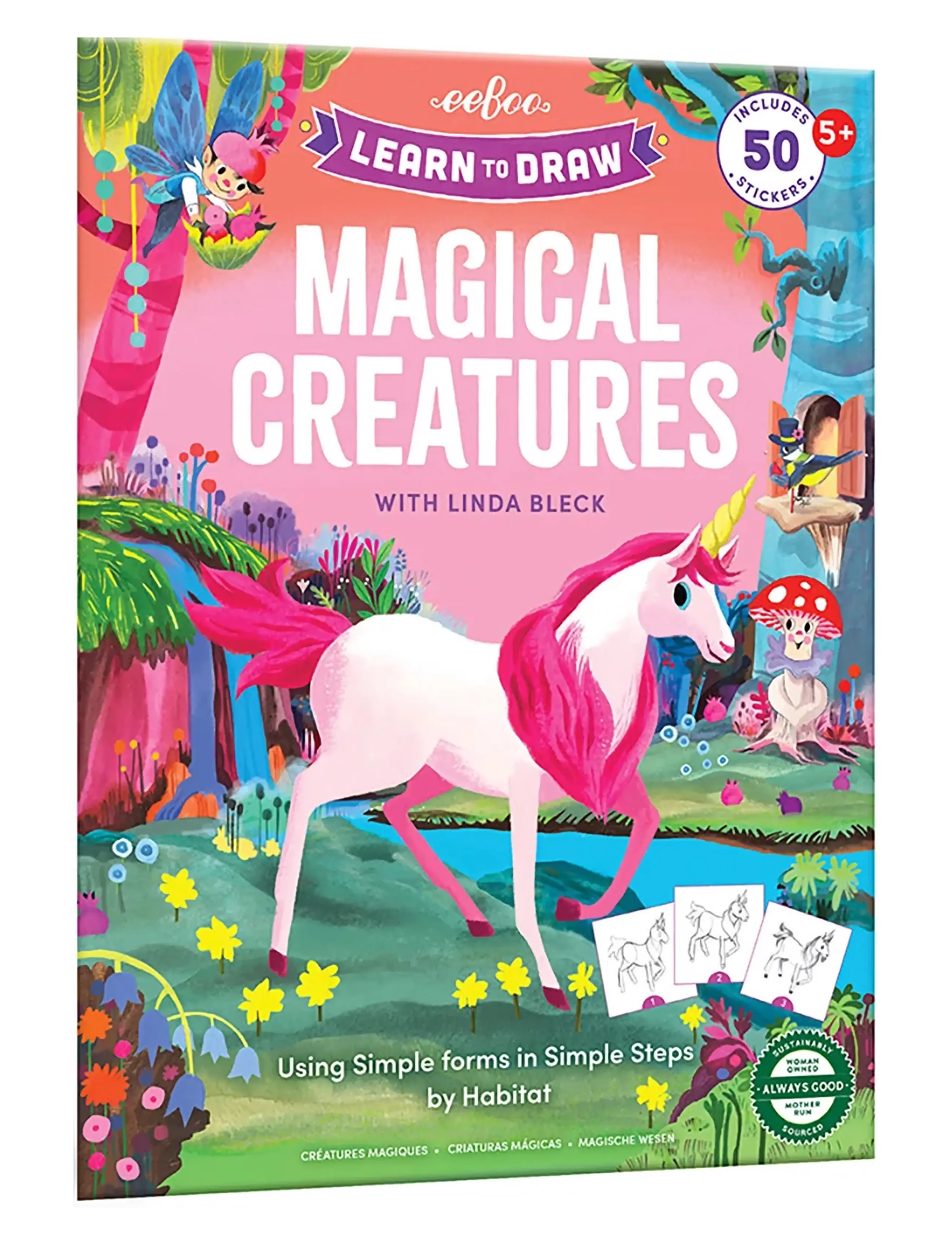 EEBOO Learn To Draw - Magical Creatures Patterned - One Size - Kinder