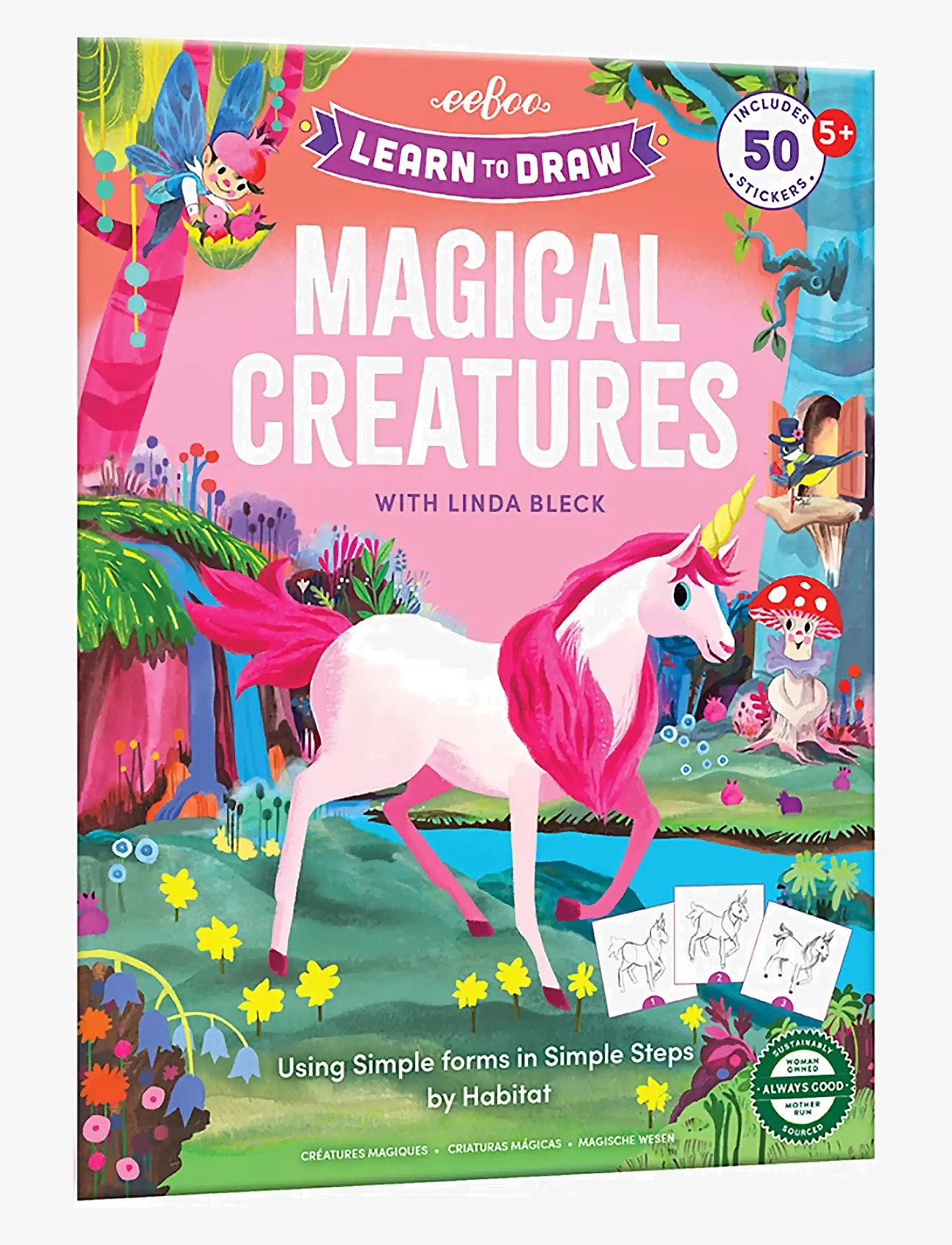 Eeboo - Learn to Draw - Magical Creatures - målar- & pysselböcker - multi - 1