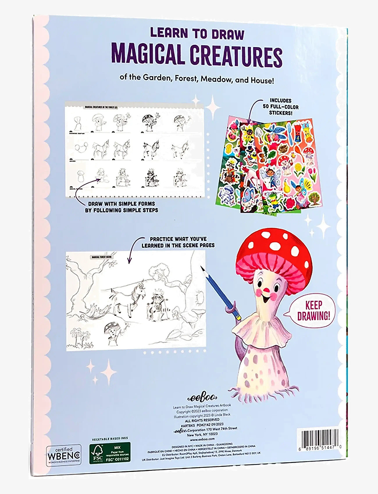 Eeboo - Learn to Draw - Magical Creatures - målar- & pysselböcker - multi - 2